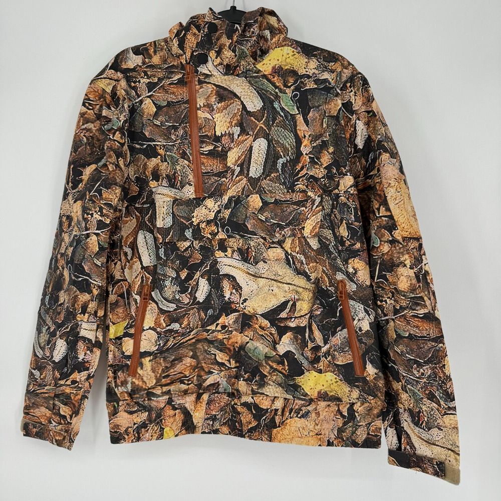 NWT Black Scale Camo Jacket Hunting Hoodie Fashion 1/4 Zip Button Size Small